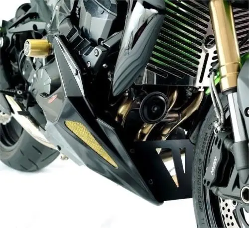 Kawasaki Z750 04-2011 Gloss Black With Gold Mesh Belly Pan By Powerbronze 1