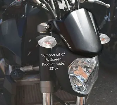 Yamaha Mt07 & Fz07 14-2016 Short Fly Screen Gloss Black Finish By Pyramid 1