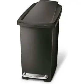 Simplehuman® Slim Plastic Step Can - 2-3/5 Gallon Black 1