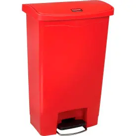 Rubbermaid® Slim Jim® 1883566 Plastic Step On Container, Front Step 13 Gallon - Red 1