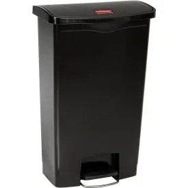 Rubbermaid® Slim Jim® 1883613 Plastic Step On Container, Front Step 18 Gallon - Black 1