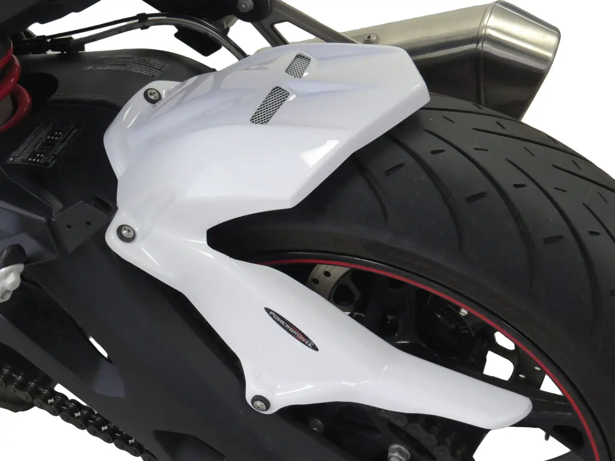Bmw S1000xr 20-24 Gloss White & Silver Mesh Rear Hugger Powerbronze Rrp £139 1
