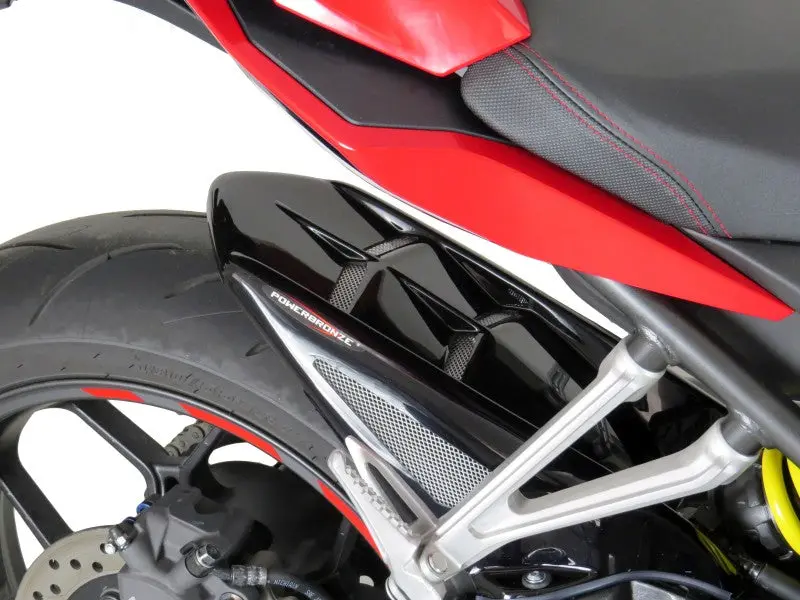 Fits Honda Cb650r  19-2025 Gloss Black & Silver Rear Hugger By Powerbronze 1