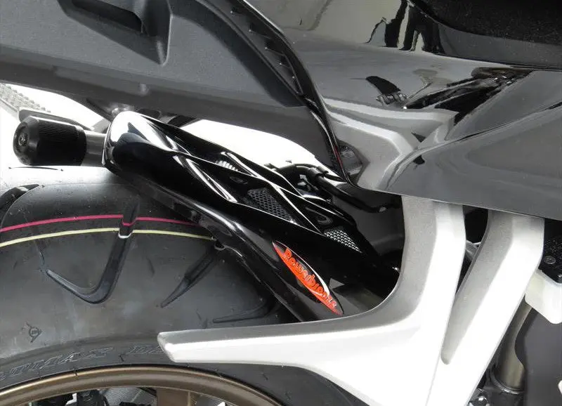 Fits Honda Vfr800x Crossrunner  15-2021 Black & Silver Mesh Rear Hugger By Powerbronze 1