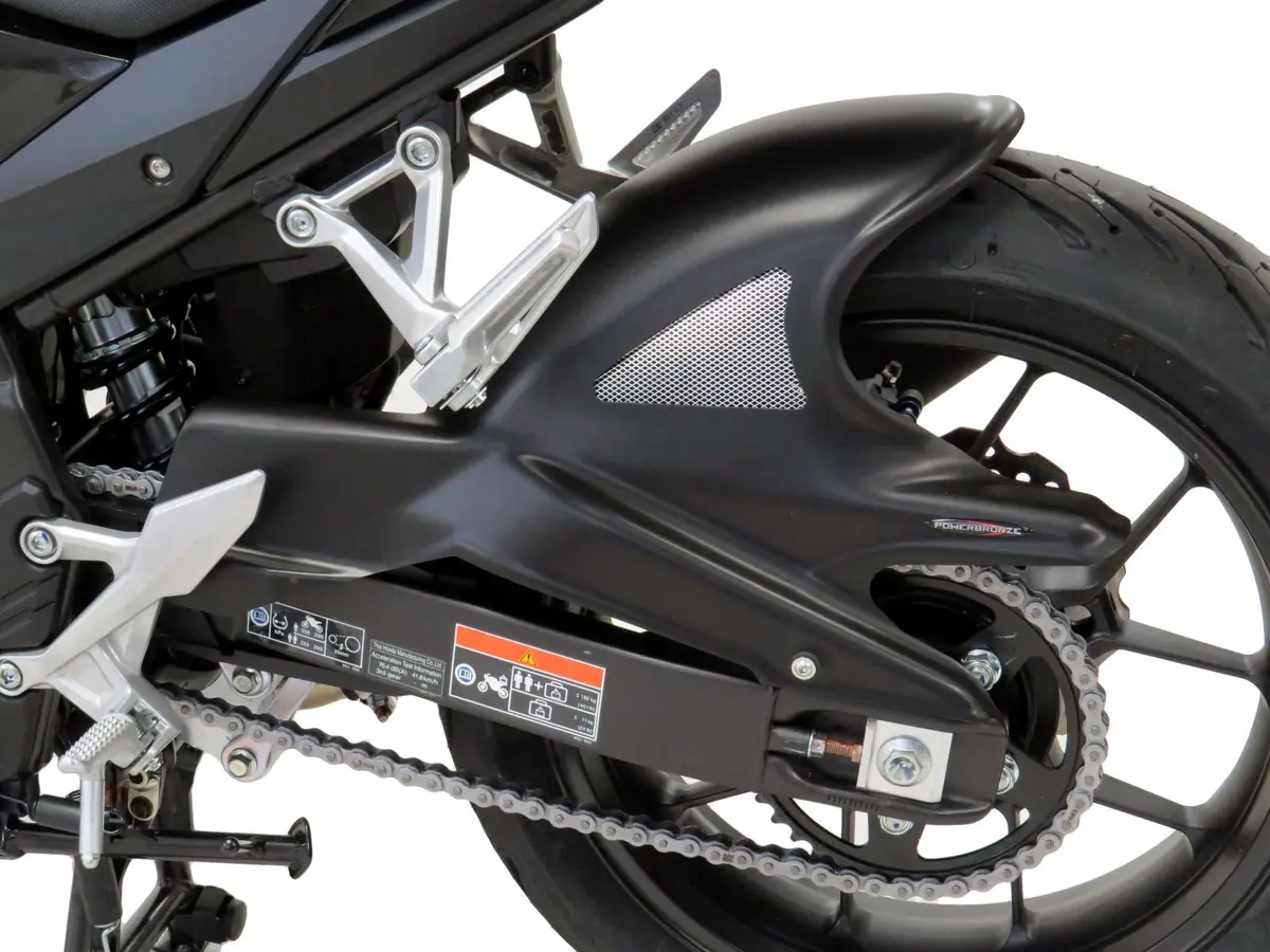 Fits Honda Nx500 2024 > Carbon Look & Silver Mesh Rear Hugger By Powerbronze 1