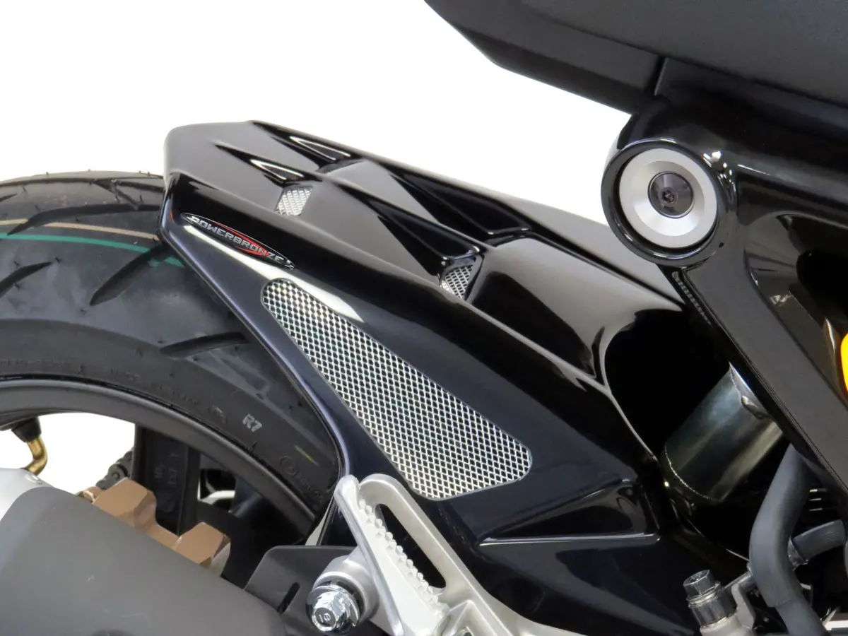 Fits Honda Msx 125 Grom 21-2026 Gloss Black & Silver Mesh Rear Hugger By Powerbronze 1