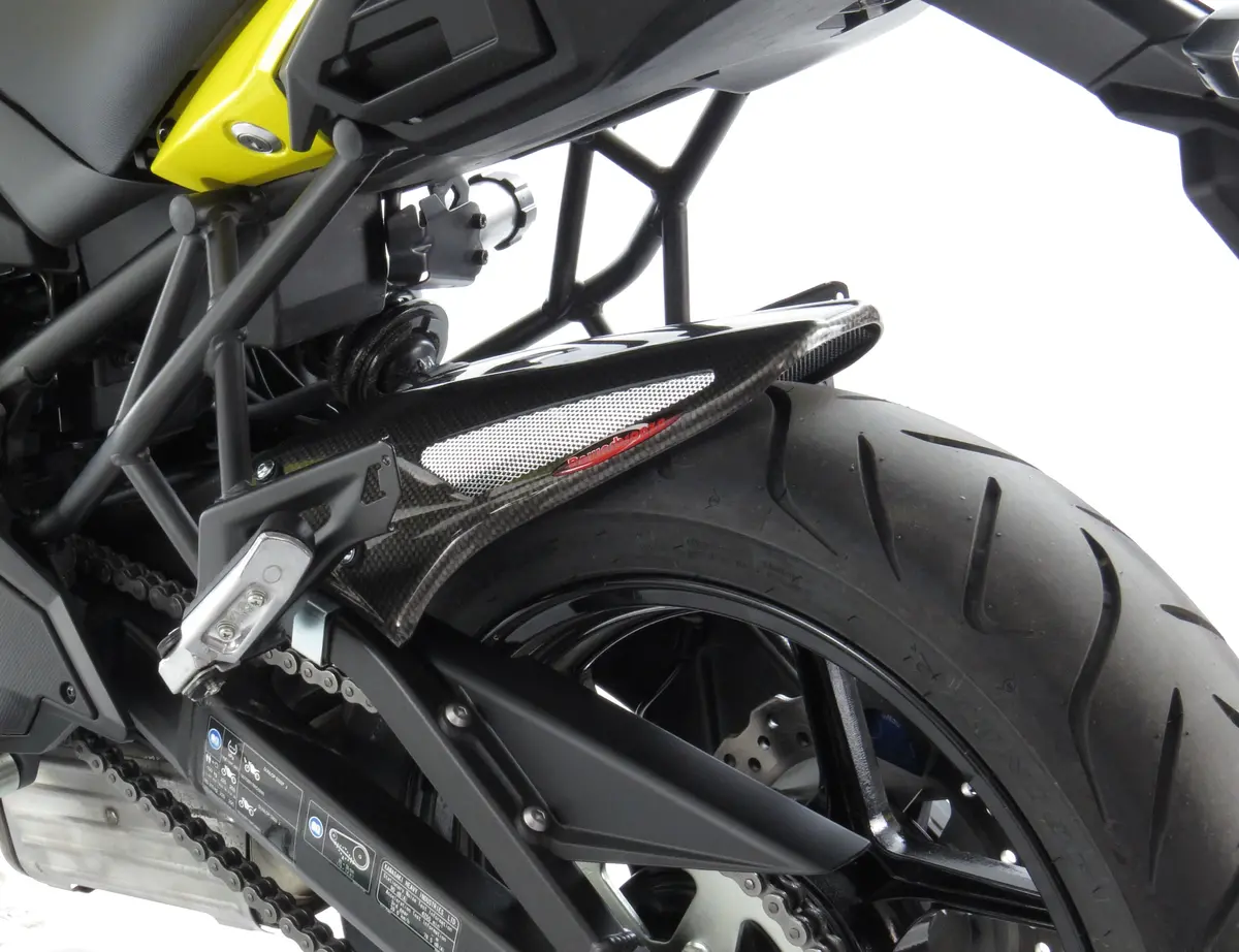Kawasaki Versys 650(+Abs) 07-2021 Gloss Black & Silver Mesh Rear Hugger By Powerbronze 2