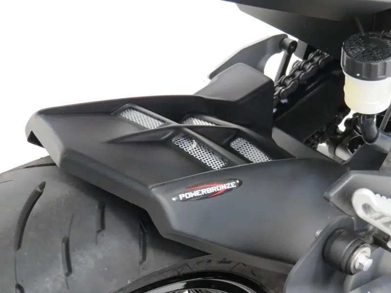Kawasaki Ninja 400  2018-2025 Carbon Look & Silver Mesh Rear Hugger Powerbronze 1