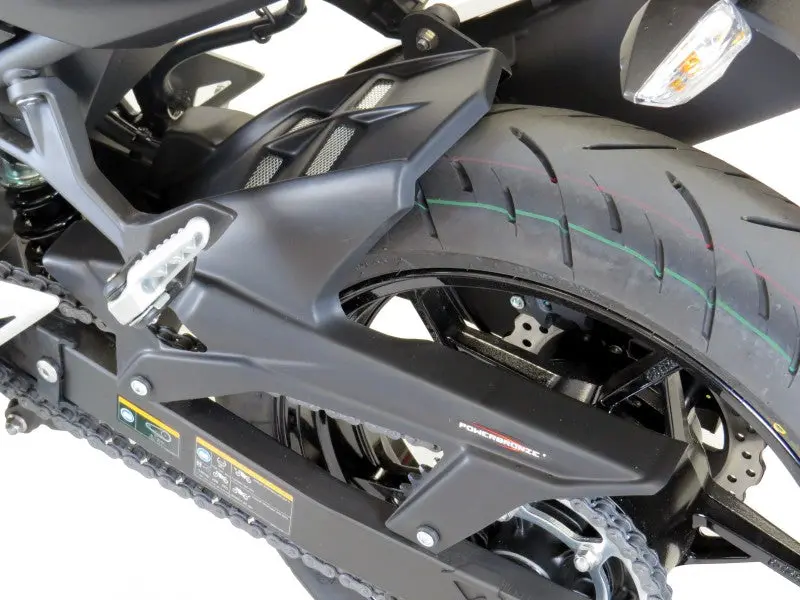 Kawasaki Z400 2019-2025  Matt Black & Silver Mesh Rear Hugger Powerbronze 1