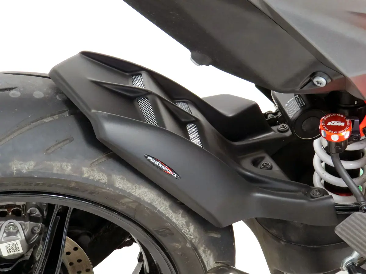 Ktm 1290 Super Duke R  20-2024 Matt Black & Silver Mesh Rear Hugger Powerbronze 1