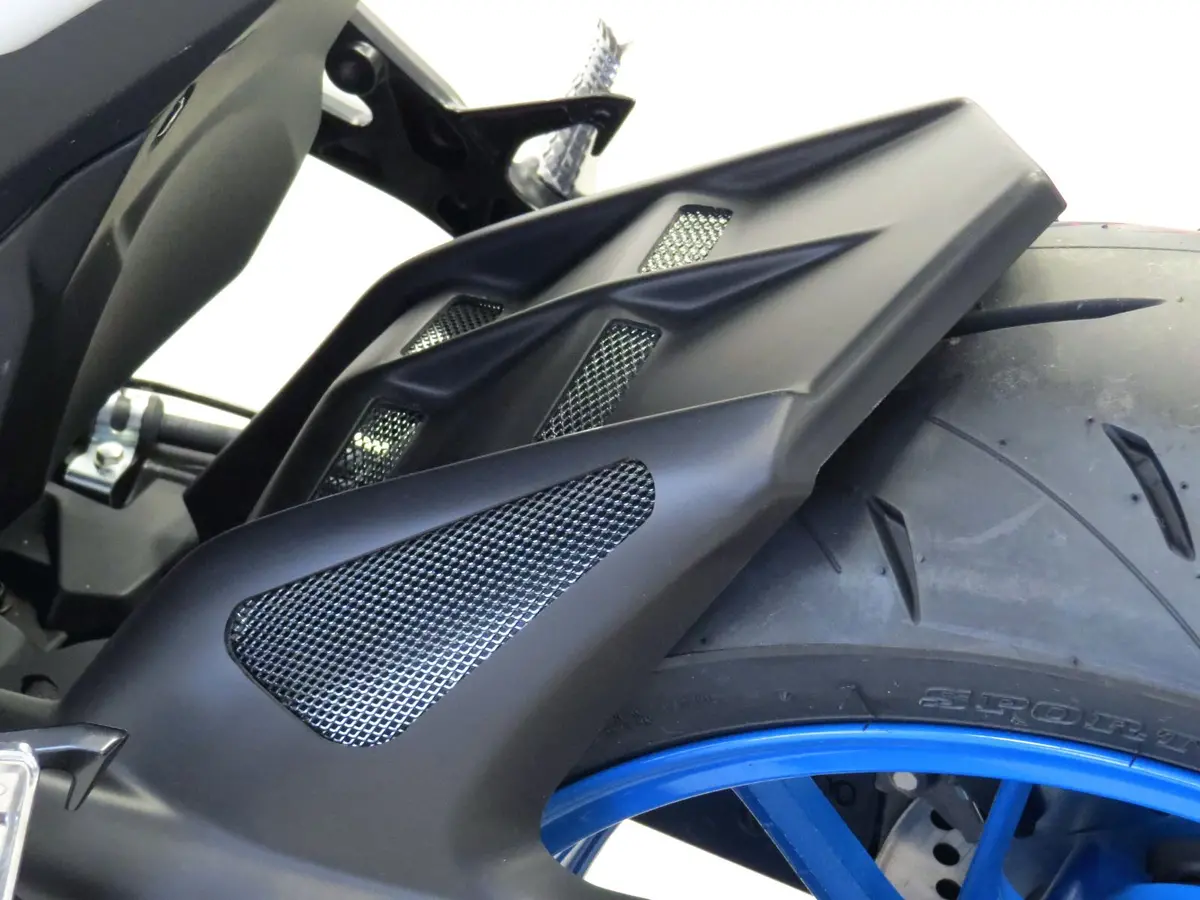 Suzuki Gsx-8S 2023 > Rear Hugger By Powerbronze Gloss White & Silver Mesh. 1