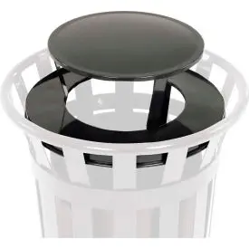Global Industrial™ Steel Rain Bonnet Lid For 24 Gallon Trash Can, Black 1