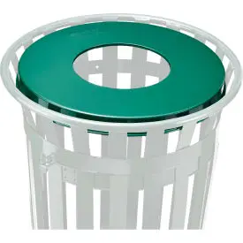 Global Industrial™ Steel Flat Lid For 36 Gallon Trash Can, Green 1