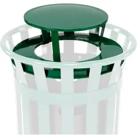 Global Industrial™ Steel Rain Bonnet Lid For 24 Gallon Trash Can, Green 1