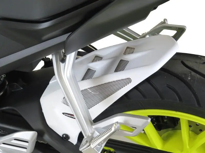 Yamaha Xsr-125 21-2025 Gloss Black & Silver Mesh Rear Hugger By Powerbronze 1