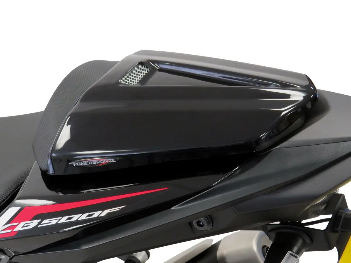 Fits Honda Cbr500r 16-2024 Gloss Black & Silver Mesh Seat Cowl Seat Hump Powerbronze Rrp £90 1