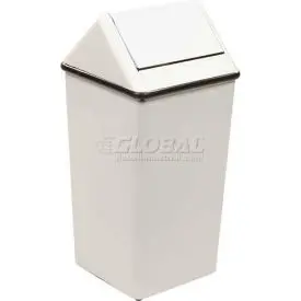 Witt Steel Square Swing Top Trash Can, 13 Gallon, White 1