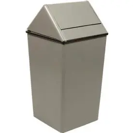 Witt Steel Square Swing Top Trash Can, 36 Gallon, Gray 1