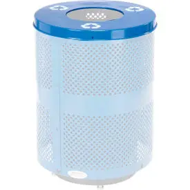 Global Industrial™ Flat Lid - 36 Gallon Blue W/ Recycle Logos 1