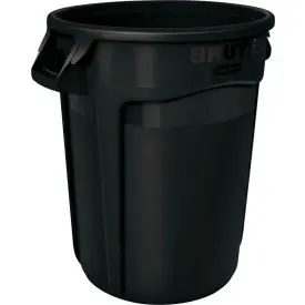 Rubbermaid Brute® Container W/Venting Channels, 32 Gallon - Black 1867531 1
