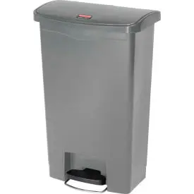 Rubbermaid® Slim Jim® 1883604 Plastic Step On Container, Front Step 18 Gallon - Gray 1
