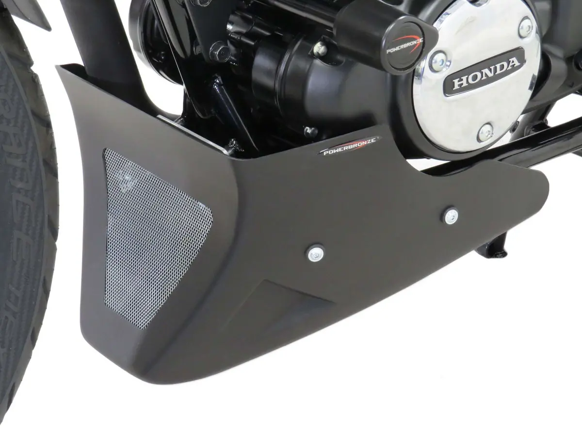 Fits Honda Gb350s 2025 > Gloss Black & Silver Mesh Belly Pan Powerbronze. 1