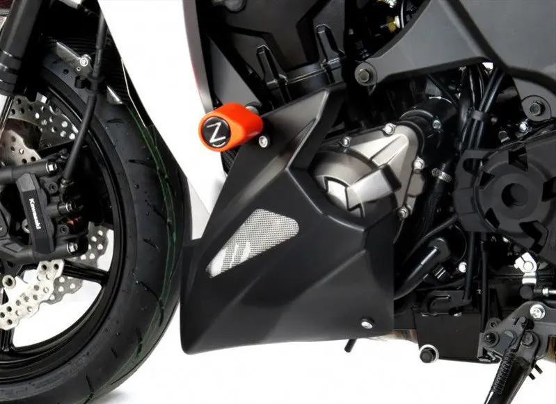 Kawasaki Z1000 10-2020 Belly Pan Gloss Black & Silver Mesh By Powerbronze 1