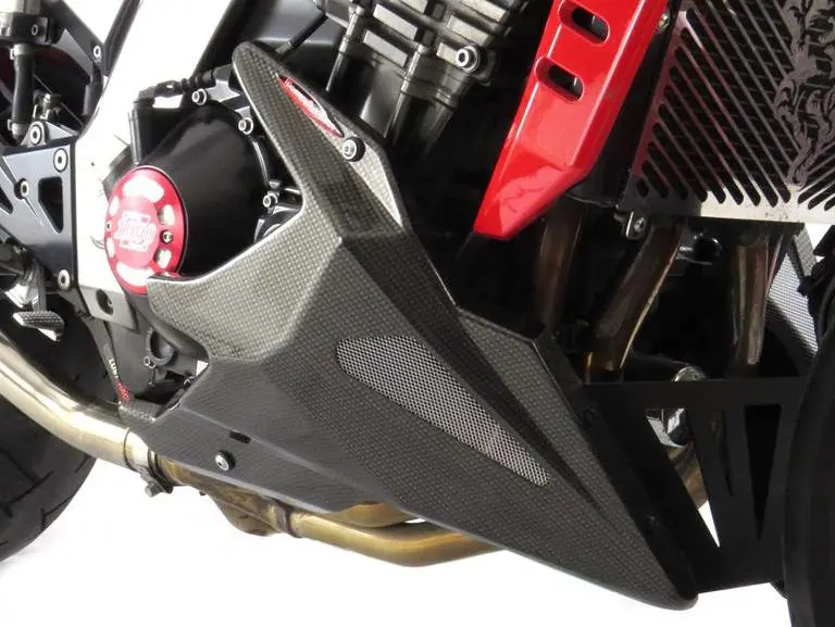 Kawasaki Z1000 2003-2006 Belly Pan Gloss Black With Silver Mesh By Powerbronze 1