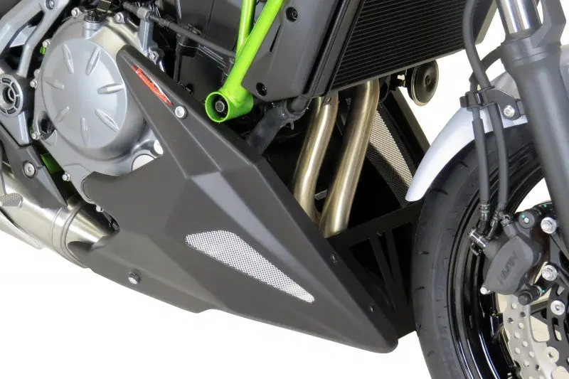 Kawasaki Z650 2017-2025 Belly Pan Matt Black & Silver Mesh By Powerbronze. 1