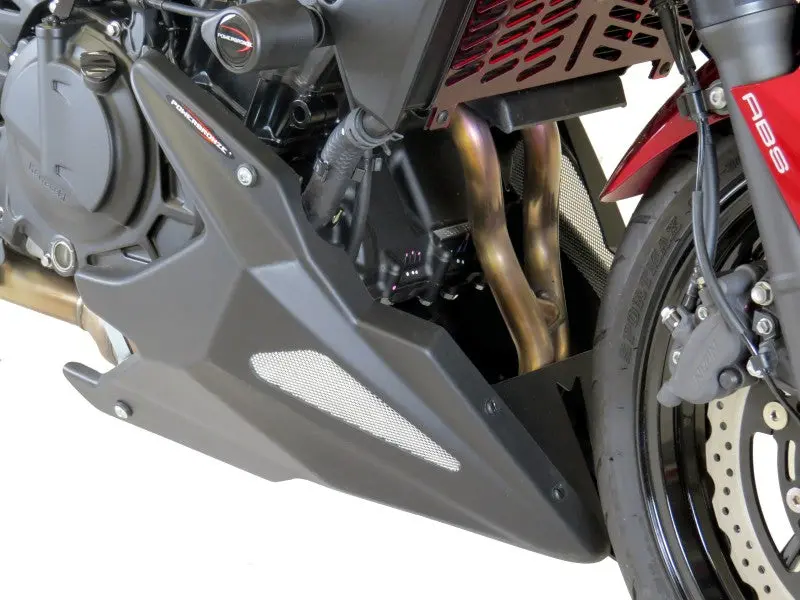 Kawasaki Z500/Se 24-25 Belly Pan Gloss Black With Silver Mesh By Powerbronze 2