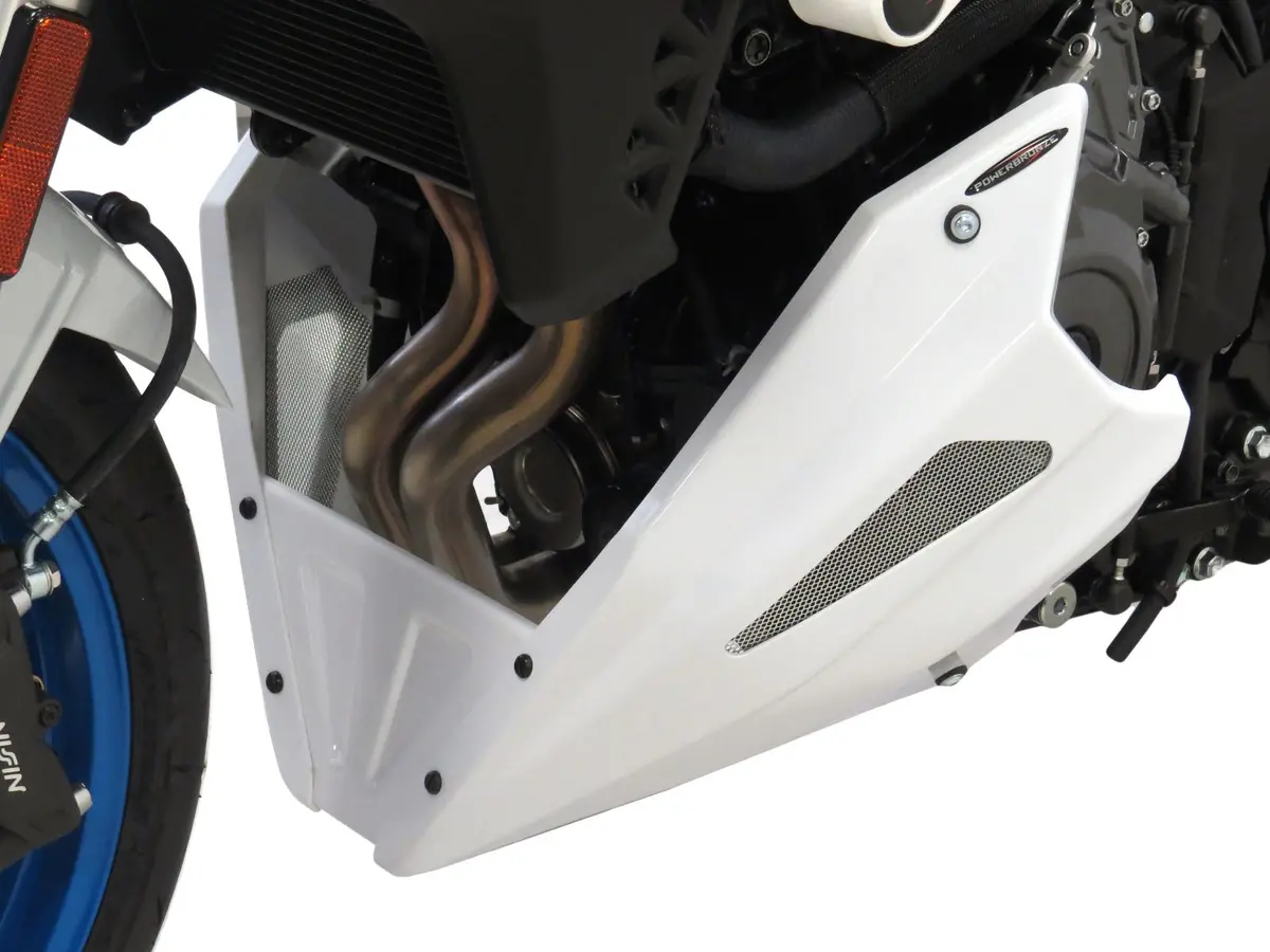 Suzuki Gsx-8S, 2023 > Belly Pan Matt Black & Silver Mesh By Powerbronze. 1