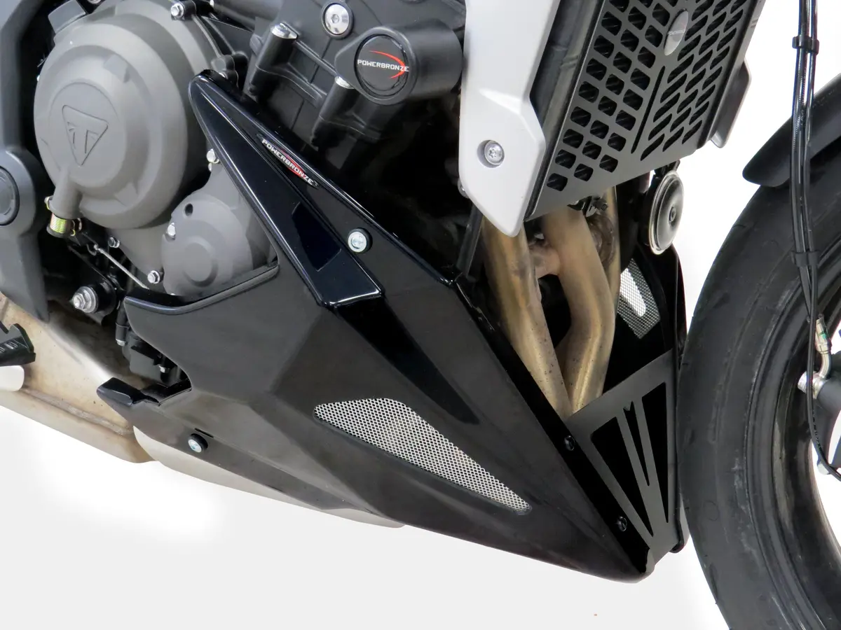 Triumph Tiger Sport 660 22 -2025 Gloss White & Silver Mesh Belly Pan Powerbronze 1