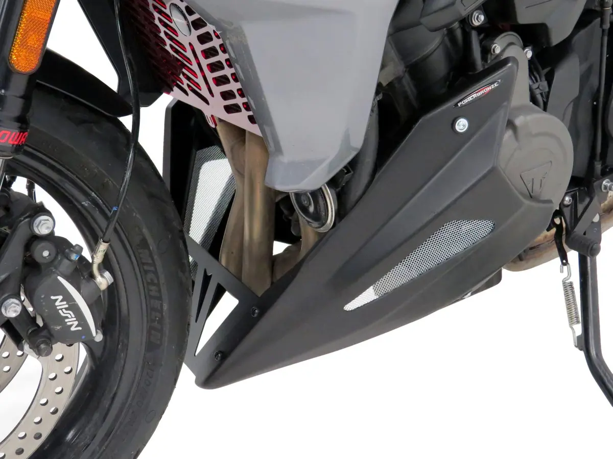 Triumph Tiger Sport 660 22 -2025 Matt Black & Silver Mesh Belly Pan Powerbronze 2