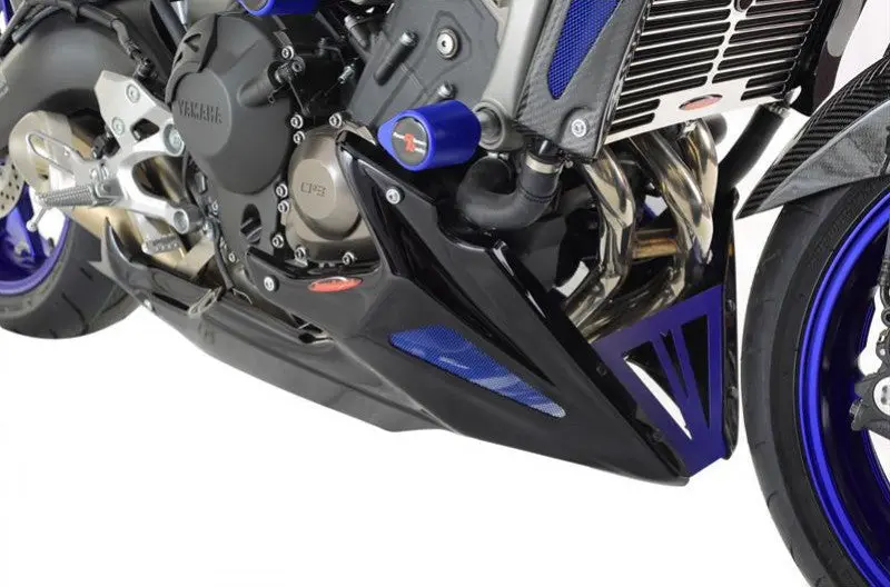 Yamaha Mt-09 (Not Tracer) 2013-2016 Belly Pan Matt Black Finish With Silver Mesh Powerbronze 1