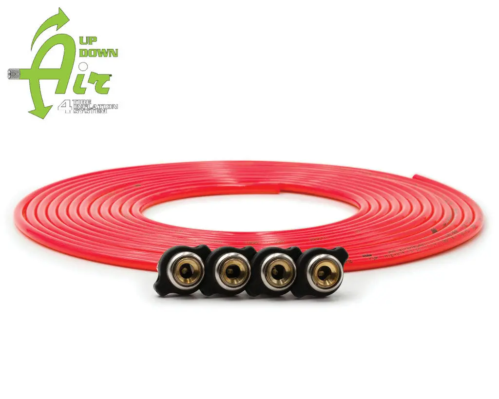 Replacement Tire Whip Hose Kit 240″ Red With 4 Quick Release Chucks 340-4100Red 1