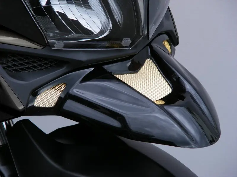 Suzuki Dl1000 V-Strom  2002-2011 Gloss Black & Silver Mesh Abs Beak By Powerbronze 1