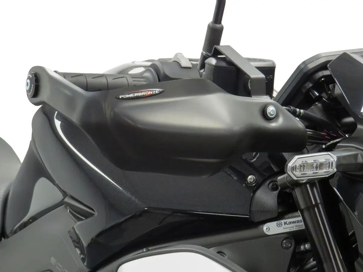 Kawasaki Z900se  2025 Matt Black Handguard/Wind Deflectors Powerbronze 1