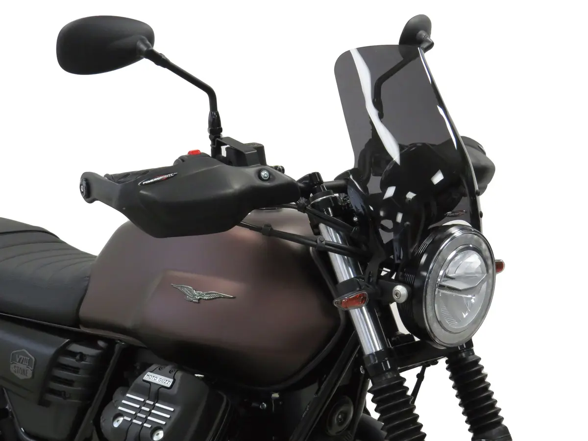 Moto Guzzi V7 Rough 18-2022  Matt Black Handguard/Wind Deflectors Powerbronze 1