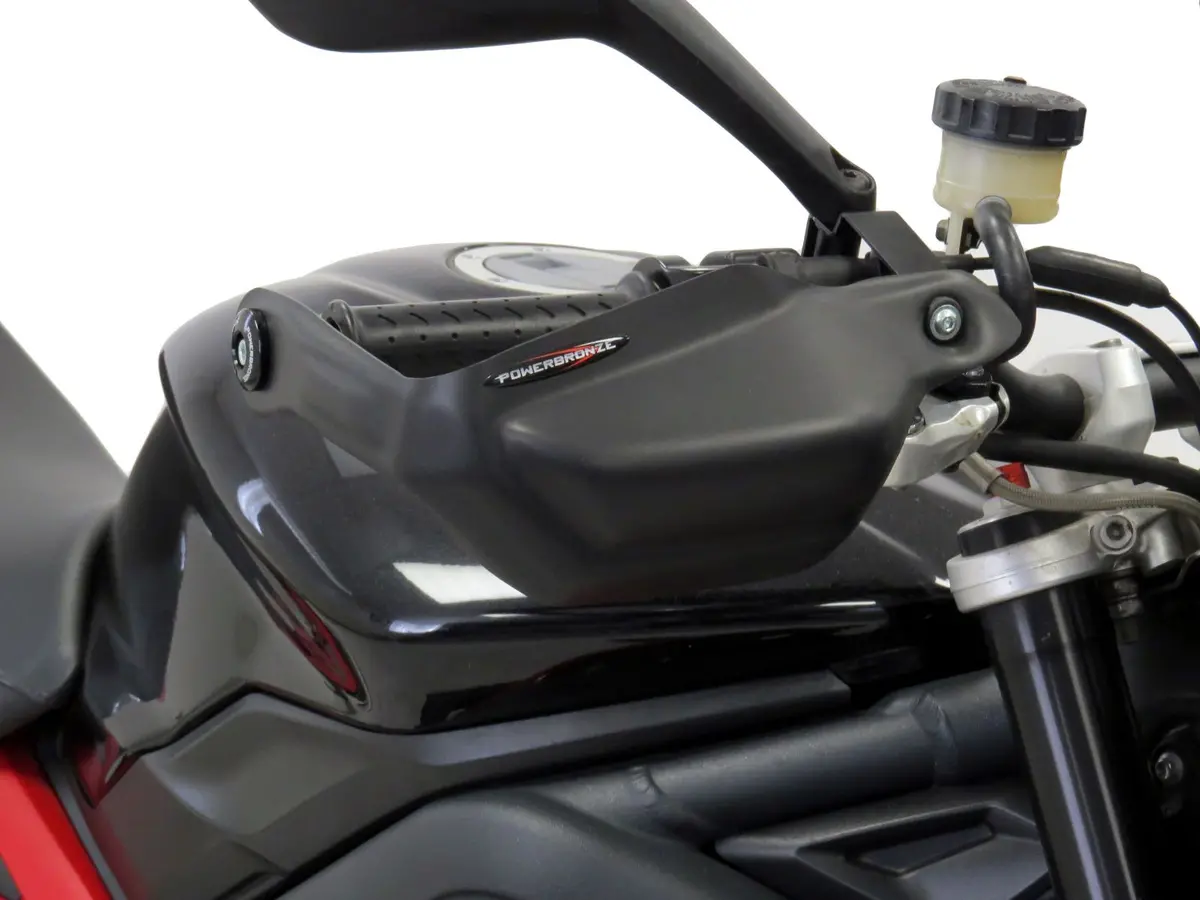 Triumph Street Triple R    13-16  Matt Black Handguard/Wind Deflectors Powerbronze 1