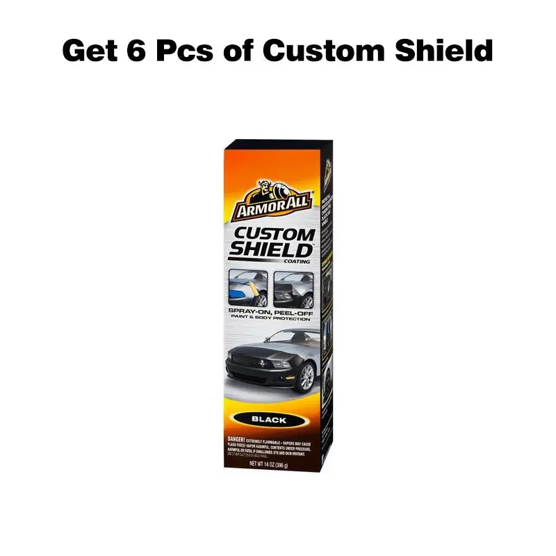 6 Pcs Armor All Custom Shield (14Oz.) Black 1