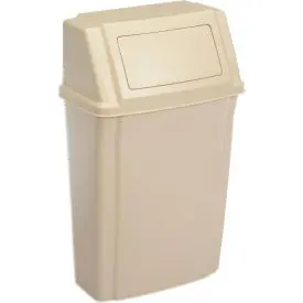 Rubbermaid Wall Mount Trash Can With Swing Lid Beige 1