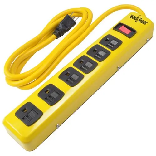 Yellow Jacket 5139N Metal Power Strip W/ 6 Outlets And 6 Foot Cord 1