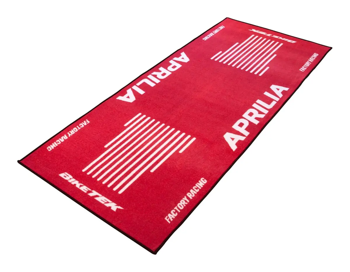 Biketek Garage Mat Series 3  Aprilia Logo 190 X 80 Cm 1