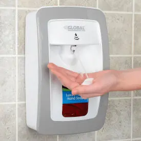 Global Industrial™ Automatic Dispenser For Foam Hand Soap/Sanitizer - White/Gray 1