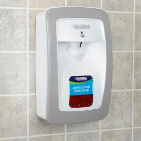 Global Industrial™ Hand Soap Starter Kit W/ Automatic Dispenser - White/Gray 1
