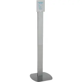Global Industrial™ No Touch Floor Stand For Global Hand Soap/Sanitizer Dispensers - Silver 1