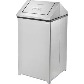 Global Industrial™ Stainless Steel Square Swing Top Trash Can, 40 Gallon 1