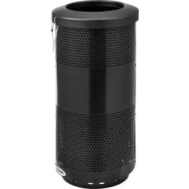 Global Industrial™ Perforated Steel Round Trash Can, 20 Gallon, Black 1