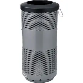 Global Industrial™ Perforated Steel Round Trash Can, 20 Gallon, Gray 1