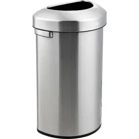 Global Industrial™ Stainless Steel Semi-Round Open Top Trash Can, 16 Gallon 1
